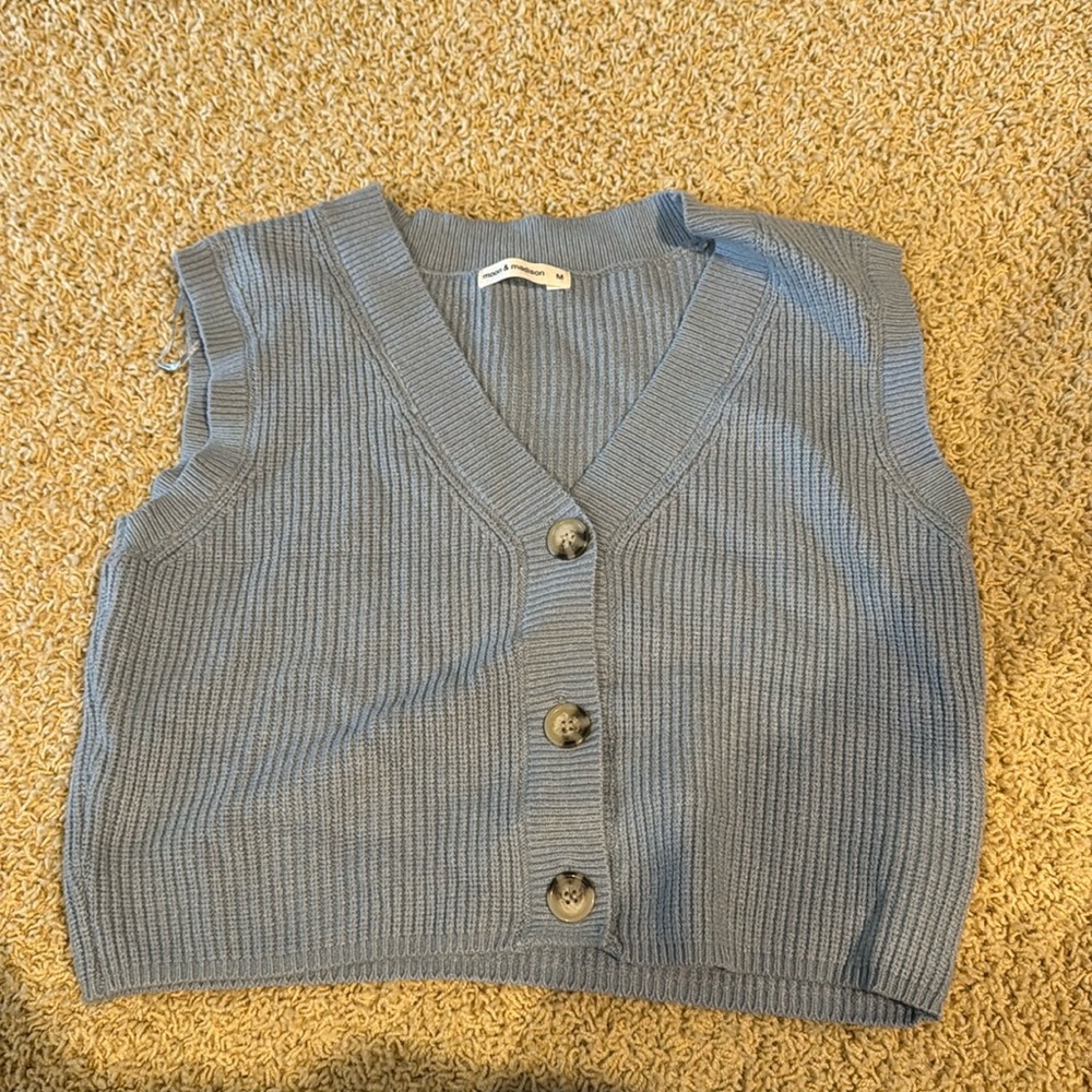 Light blue Moon and Madison tank top cardigan.  Size medium.